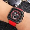Men's Casual Watch Quartz Watch Watch Multi-dial Watch Square Men's Watch Analog Calendar Men's Watch Silicone Strap
