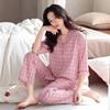 Woven cotton gauze pajamas women's summer pure cotton seven-quarter sleeves spring and summer cotton thin large-size summer loungewear set