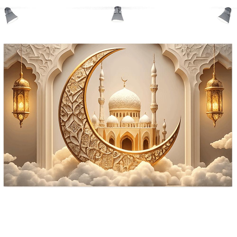 Elegant Design Ramadhan Mural Banner Durable Material Festive Home Decor  Eid Celebrations