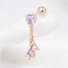 [Onm] Onm 14K Gold Needle Cubic Heart Bear Drop Rose Gold Piercing (S9594195)