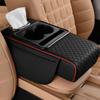 Car Center Console Armrest Cushion Thicken Arm Rest Box Pad Side Extension Cushion with Cup Holder Tissue Box Organizer Bag Universal Armrest Cover