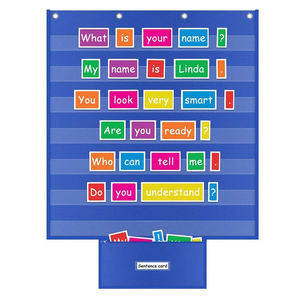 Large Classroom Pocket Chart Educational Daily Schedule Pocket Accessories Standards Pocket Chart