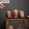 Antique Wood-fired Porcelain Coarse Tea Box Organizer Moisture-proof Creative Storage Tank Containers Tea Caddy Chinese Tea Set