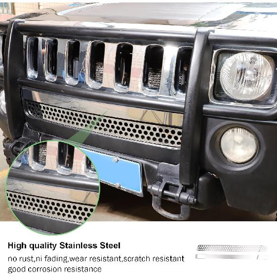 Stainless Steel Honeycomb Mesh Grill Spoiler Bumper Vent fit for Hummer H3 2005-2009,Vent Mesh Grille Accent Trim Cover