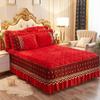 Luxury Winter Fast Warm Velvet Bed Skirt Ultra Soft Thick Flannel Quilted Bed Sheet Non Slip Bed Cover Bedspread King Size