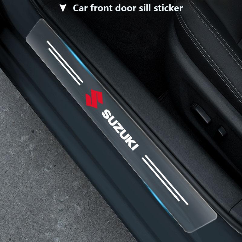 Наклейка на порог автомобиля Защитная пленка от царапин Прозрачная для Suzuki Swift SX4 Samurai Sport Jimny Grand Vitara Alto GW250 Splash Swace