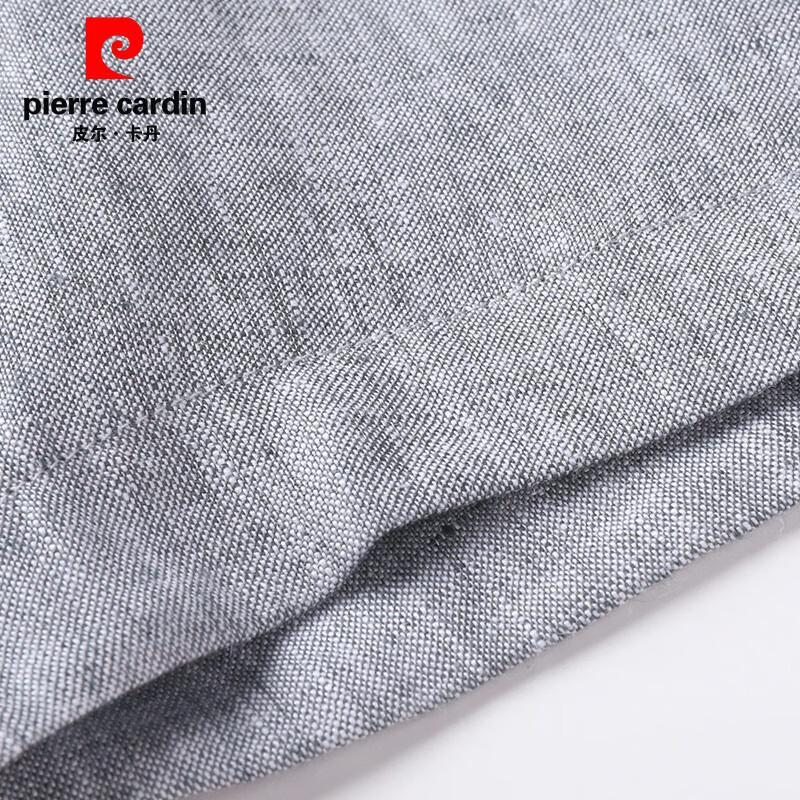 Pierre Cardin Мужская льняная рубашка с коротким рукавом и воротником-стойкой