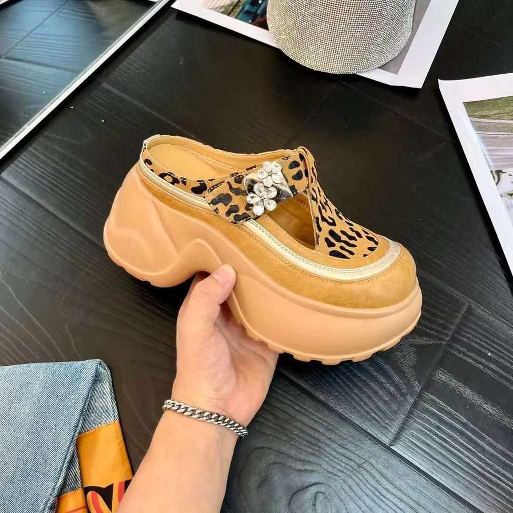 2025 New Summer Casual Fashion Muffin Women's Shoes Platform Heightening Slippers Women's Lazy Bag Head Wear-resistant Super Soft