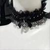 Y2K Lace Necklace Bow Collar Cosplay Necklace Fashion Lolita Choker  Girl