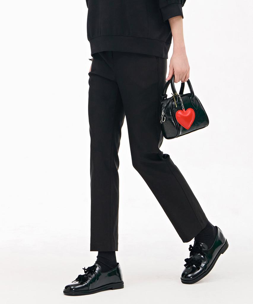 CHASECULT Women'S Slim Straight Elastic Waist Slacks - Black