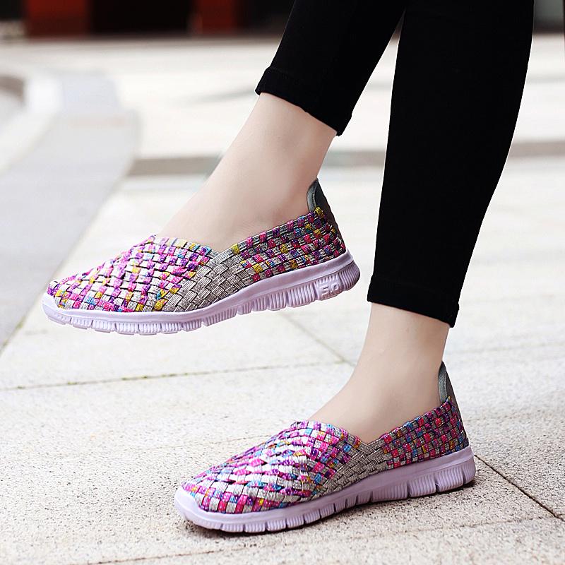 Summer Women Sneakers Comfort Casual Nurse Plus Size Flats Loafers Soft Beach Walking Sports Shoes Lightweight Slip On