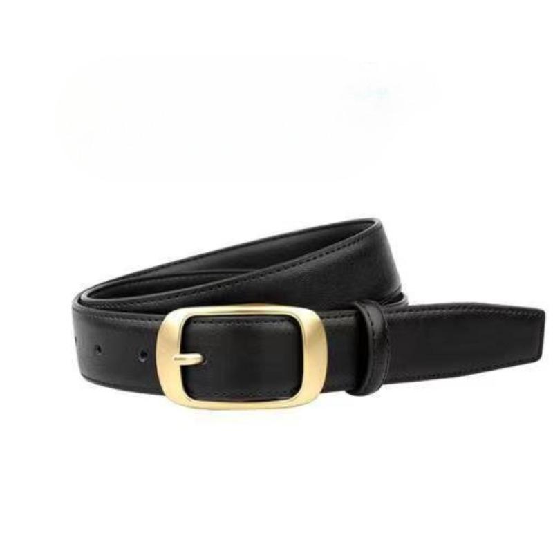 Женские новые брюки с пряжкой-булавкой, юбка с декоративным узором, повседневный универсальный тонкий пояс из коровьей кожи, женский стиль