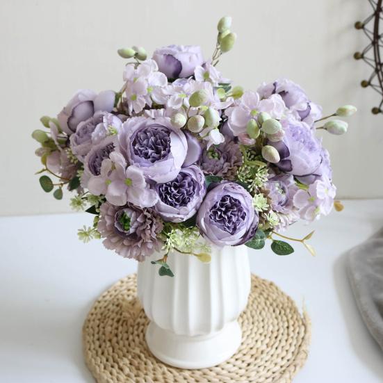 Практичная искусственная гортензия с ярким цветом листьев, не выцветающая