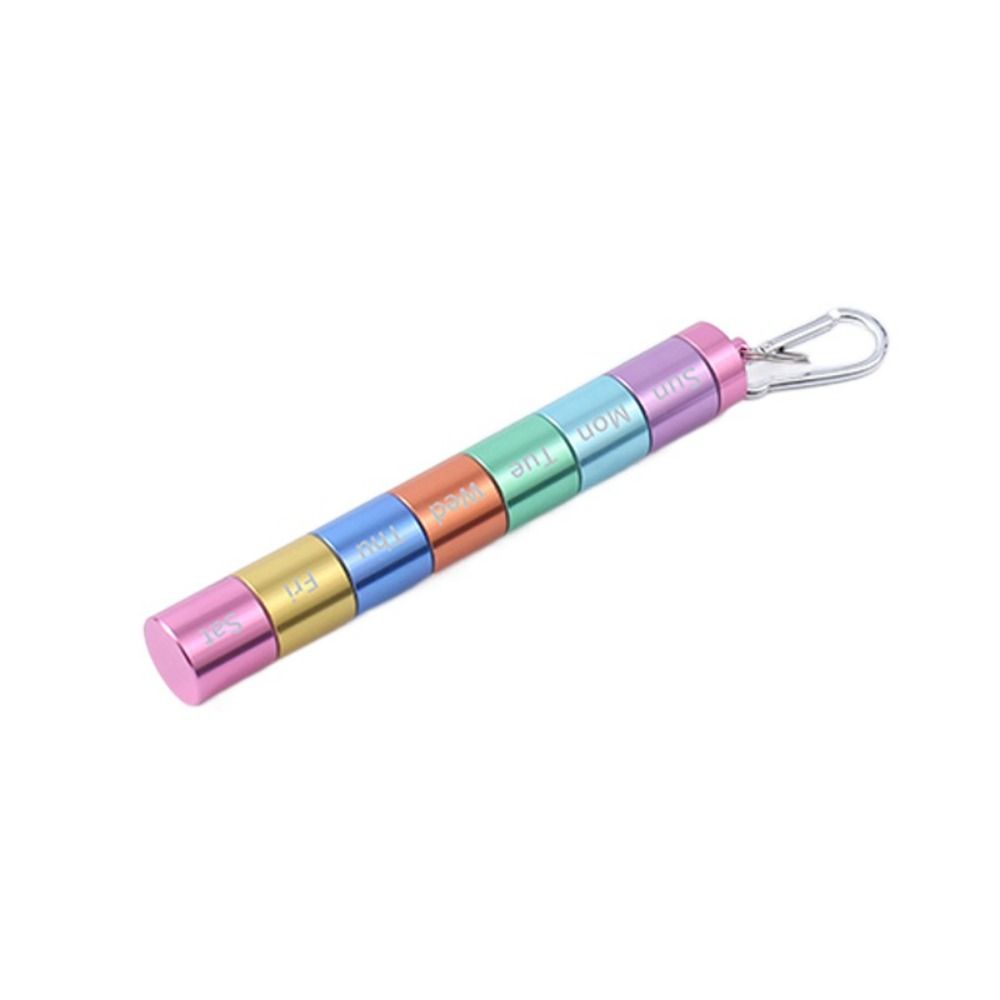 Aluminium Zinc Zinc Alloy 7 Day Pill Case Compact Medicine Organizer Mini Metal Pill Container  Travel