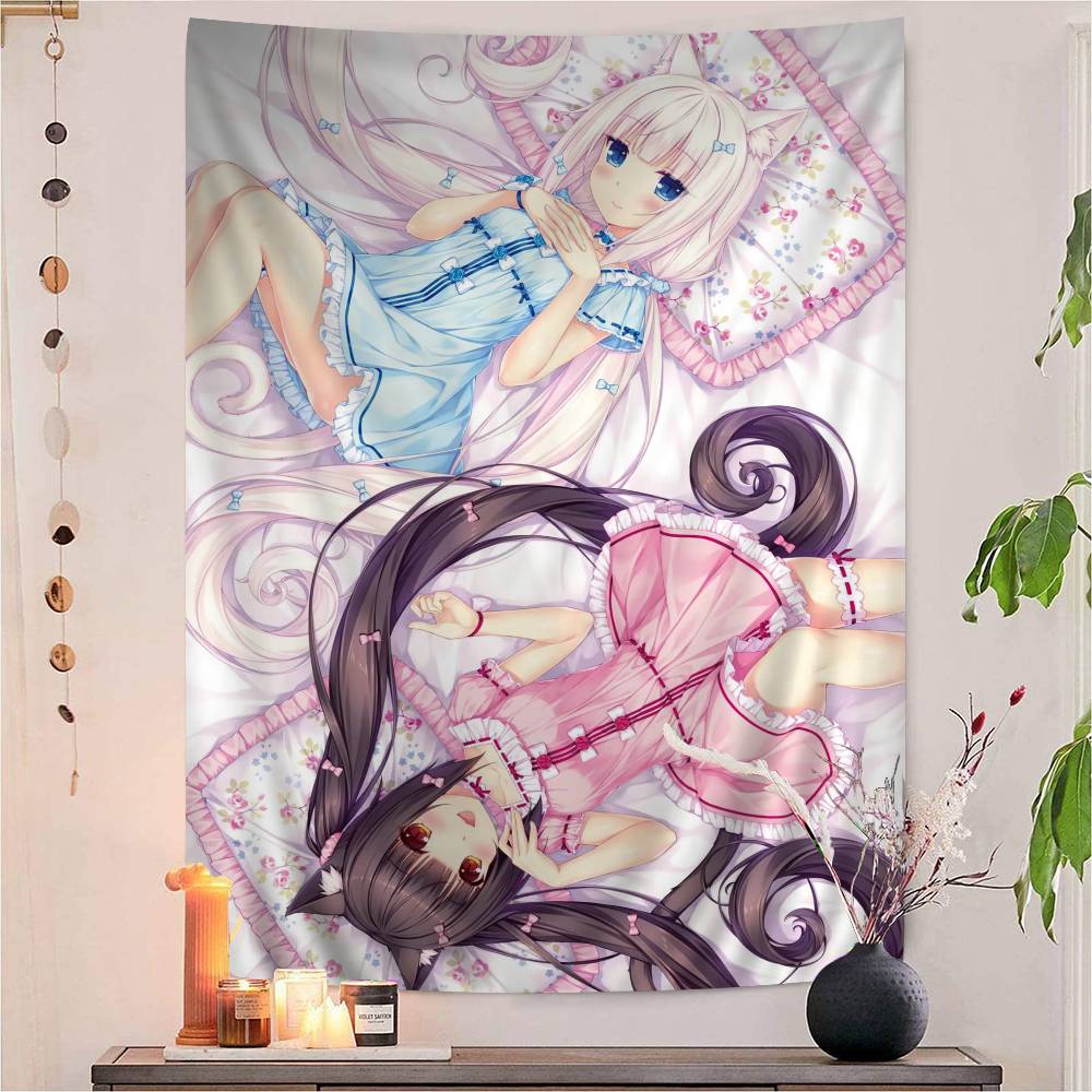 Мультяшный Nekopara Классический Винтажный DIY Настенный Гобелен Для Гостиной Дома Комнаты в Общежитии Декор Настенное Искусство Декор