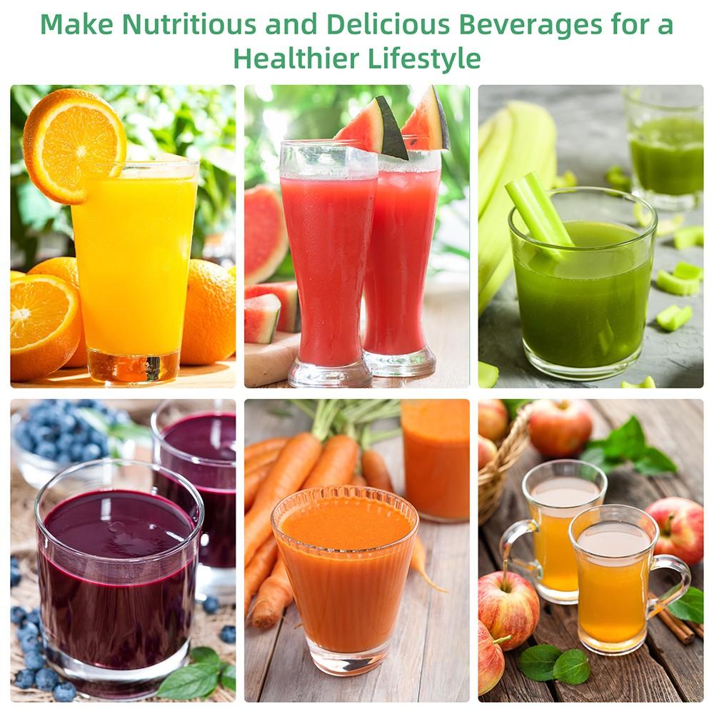 BioloMix Cold Press Juicer, with 78mm/3.07in Feed Chute, 200W 40-65RPM Powerful Motor, Low Noise Slow Masticating Juice Machine