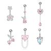 Fashion Butterfly Heart Pendant Stainless Steel Belly Button Piercing Ring For Women Girls Sexy Body Jewelry Accessories Gifts