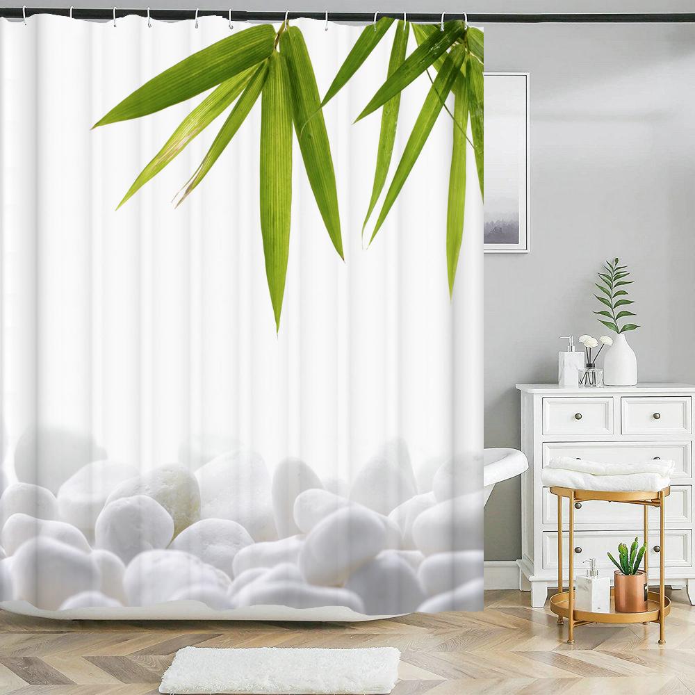 Высококачественная тканевая шторка для душа с листьями зеленого растения, водонепроницаемая, с листьями монстеры, занавески для ванной комнаты для декора ванной с крючками