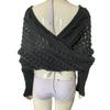 Knitted Cable Wrap Scarf with Sleeves Soft Bohemian Style Shawl Scarf Hollow Crochet Pattern