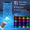 16 Colors LED Crystal Table Lamp Rose Light Projector Home Bar Decoration Touch Recharging Romantic Diamond Atmosphere Light New