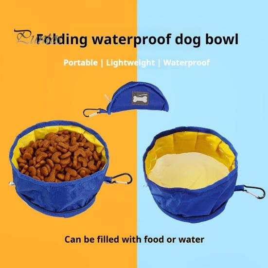Collapsible Dog Bowl Leak-Proof Waterproof Safe Outdoor Folding Pet Bowl with Buckle And Zipper for Camping Hiking Dogs Cats Food Water
