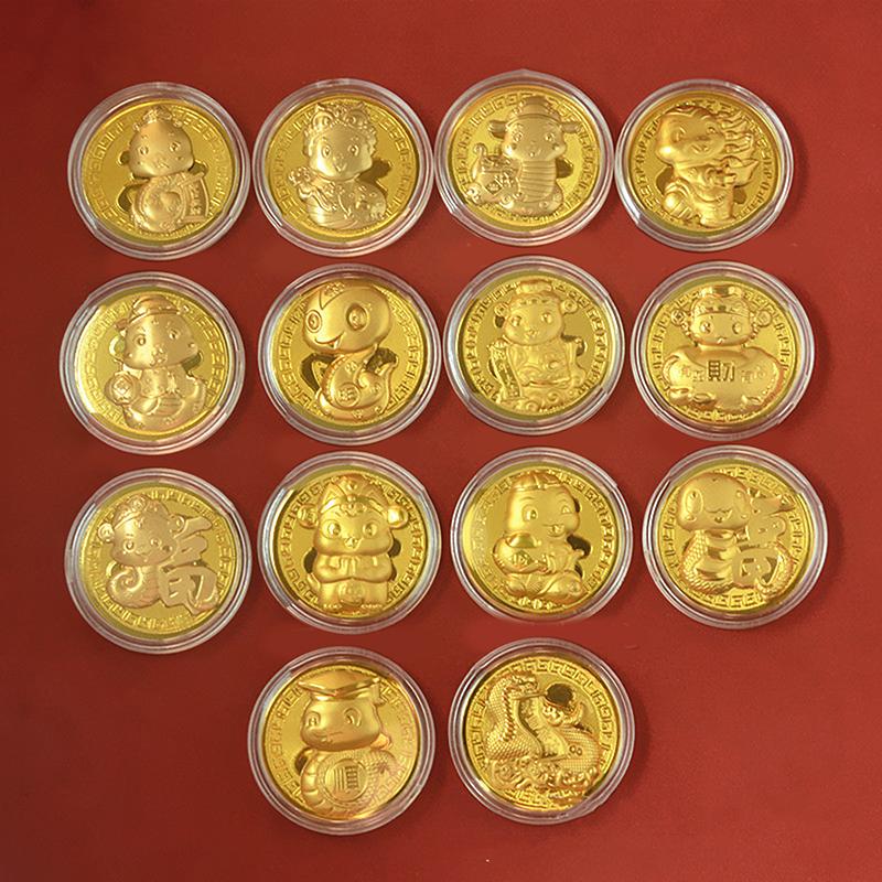 Золотая монета «2025 год Змеи» Памятные монеты Коллекционные памятные монеты с китайским зодиаком