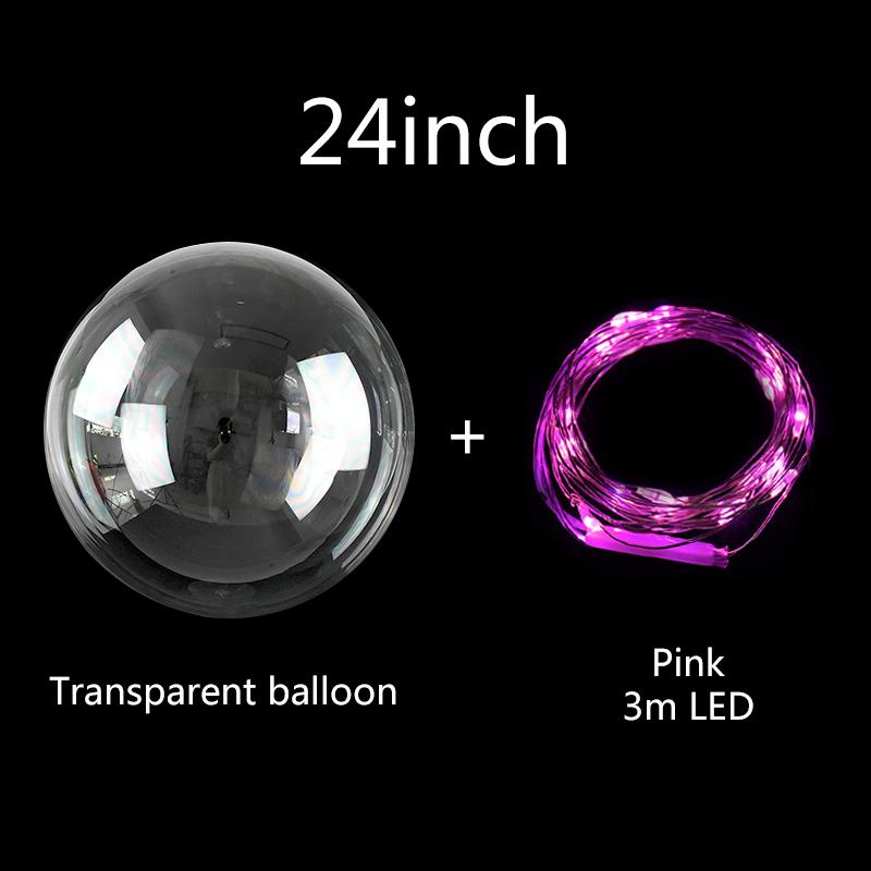 1Set Led Balloon With Column Stand Luminous Transparent Bobo Balloons Stand LED String Lights Wedding Birthday Party Decoration