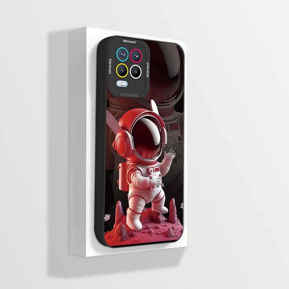 Чехол для Realme 8 Чехол для телефона Realme 8 5G Чехол для Realme 8i Чехол для Realme 8 Pro 8s Эстетичный Мультяшный Астронавт Квадратный Ударопрочный Задний Чехол