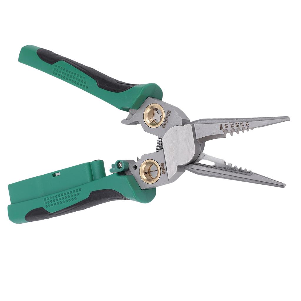 Electrical Pliers Multi Functional Wire Stripping Crimping Cutting Splitting Winding Pliers with Voltage Tester