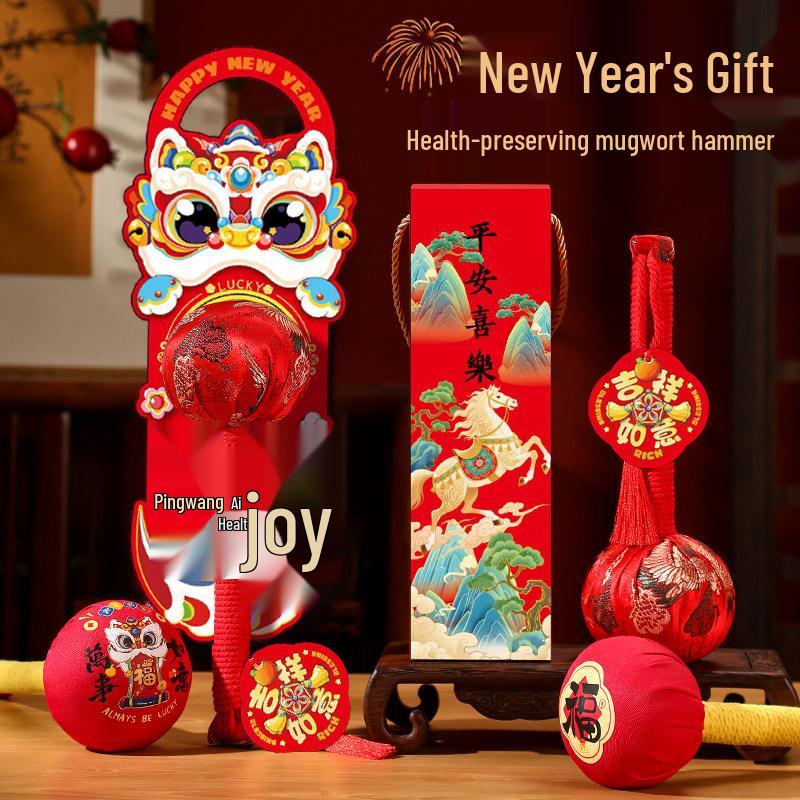 DIY Handmade Year of the Horse Mugwort Hammer Material Kit: Cultural Creative Craft Package