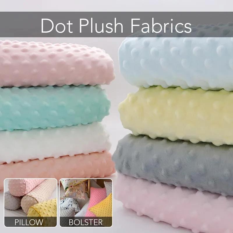 1 Yard Super Soft Minky Dot Fabric Sewing Baby Blanket Toys Material Antipilling Eco-Friendly Polyester Handwork Plush Fabric