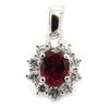 [K5822] - Silver Pendant 'Victorina' Red White