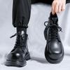 Мужские ботинки Мартина новые осенне-зимние бархатные на средней платформе черные короткие ботинки на толстой подошве британские рабочие ботинки 22711-J