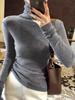Women's White Slim Fit Turtleneck Sweater - Fashionable Knitted Autumn/Winter Top
