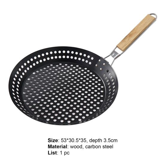 Foldable Carbon Steel Frying Pan Non-stick Creative Hollow Round Shape Flat Pan