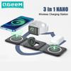 QGeeM 15W Fast Charging Folding 3 In 1 Magnetic Wireless Charger Dock for Apple 12 I Phone 13 I Watch Series Airpods 2 Pro