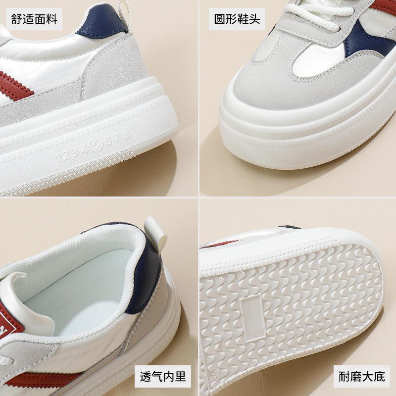 2025 весна маленькие белые туфли новая корейская версия женские студенческие туфли на платформе с увеличенным каблуком спортивная обувь повседневная уличная обувь K3702