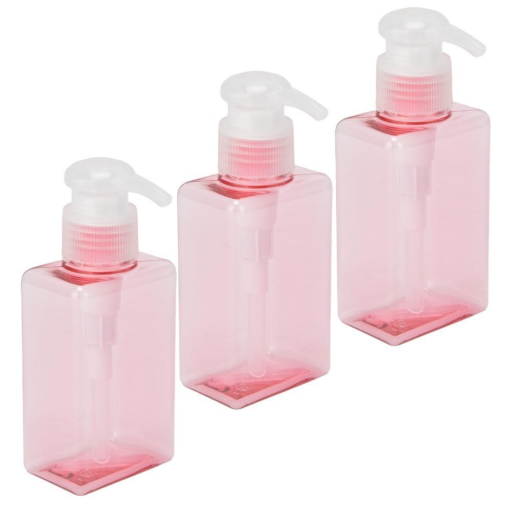 3Pcs Clear Body Lotion Dispenser Bottle Leakproof Design Empty Pump Bottles Bathroom