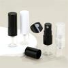 10/50pcs 1ML Black Portable Glass Perfume Bottles With Spray Refillable Sample Dispenser Travel Perfume Pumps Clear Spray Bottle
