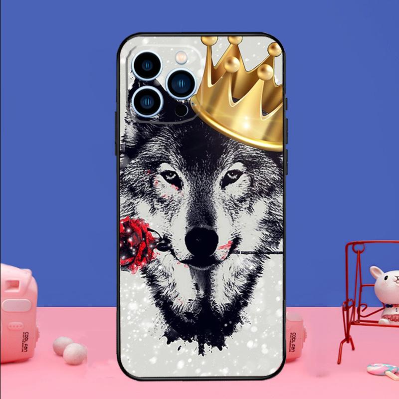 Волк арт черный Чехол для телефона Для iPhone 17 Air 16 15 14 11 12 13 Pro Max 13 mini 15 16 Plus 16e Защитный бампер