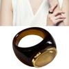 Geometric Resin Ring Transparent/Amber Tone Finger Ring Minimalist Texture Waterproof Jewelry for Women and Girls