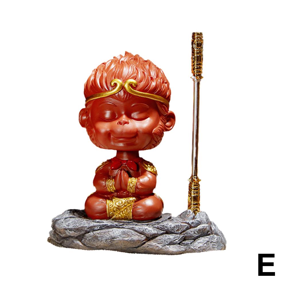 Для Черной Мифологии Статуэтка Фигурка Скульптура Король Обезьян Настольное Украшение с Золотым Посохом 2024 Декор Приборной Панели Автомобиля