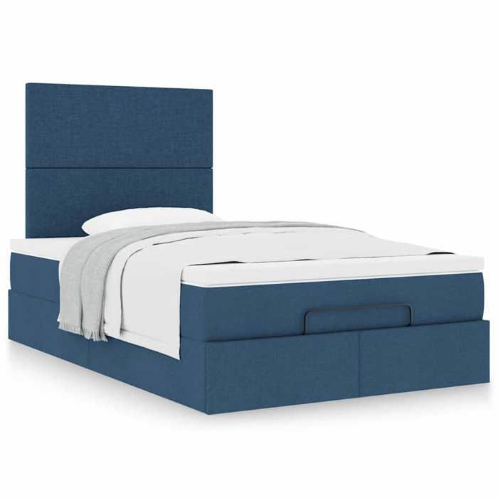 Cadre de lit ottoman - Maison Exclusive - tissu bleu - 120x200 cm - rangement hydraulique