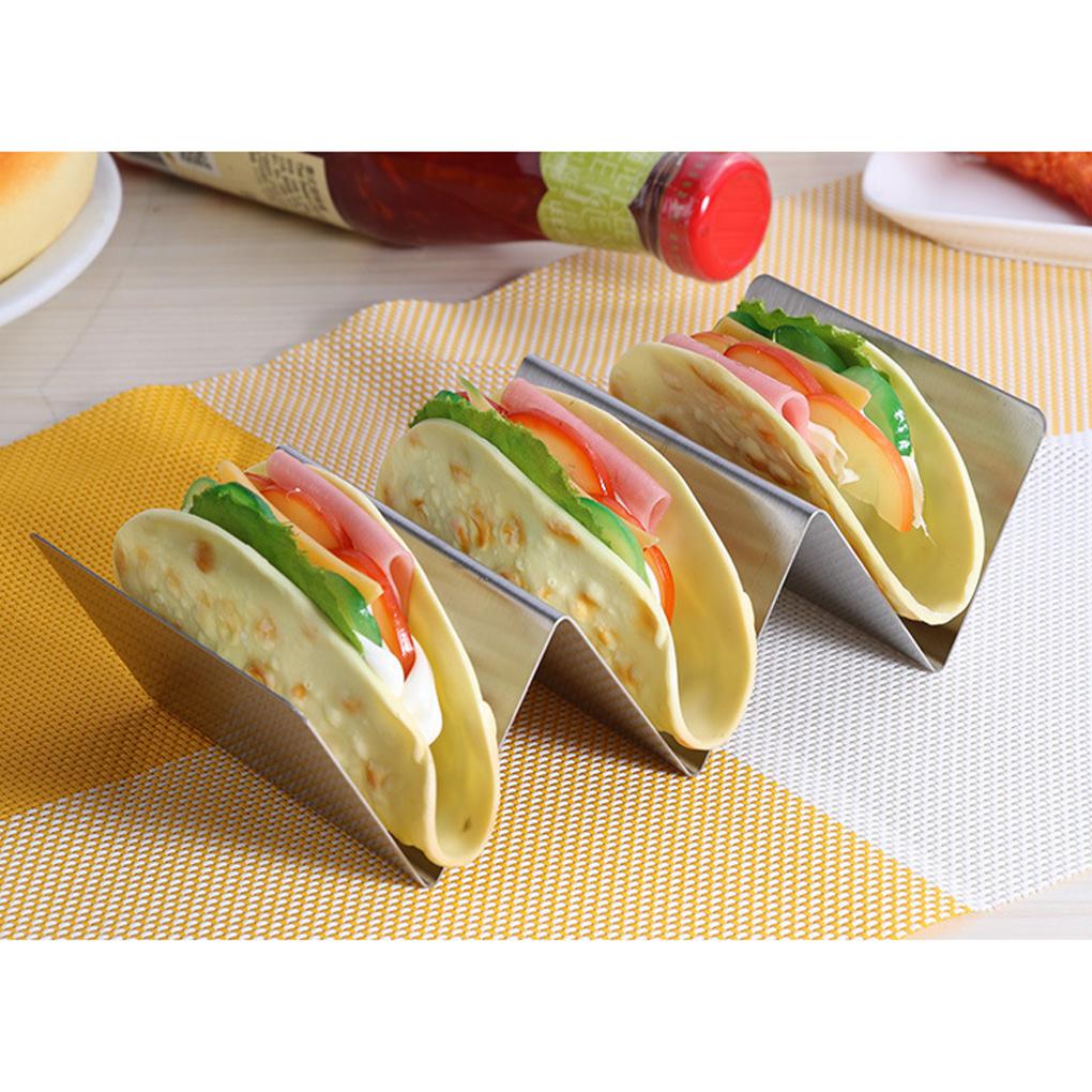 Taco Shell Holder Tortilla Stand Rack Stainless Steel Tray Holder Kitchen Rack