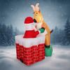 4.9FT Inflatable Toy Yard Decorations Santa Reindeer Chimney LED Christmas Home Festive Ornament Gifts Xmas Yard Decorations