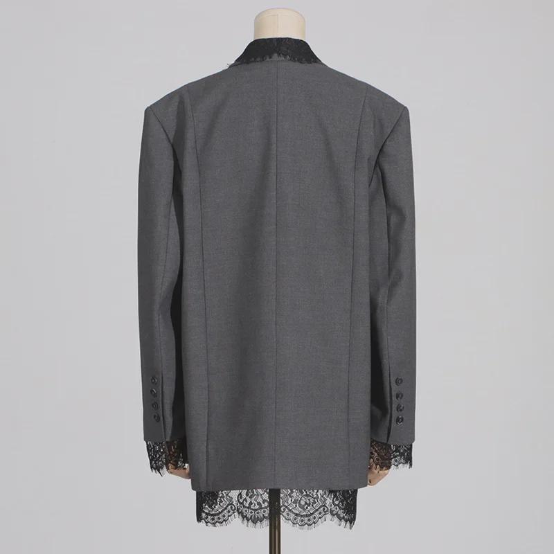 Элегантный женский пиджак с кружевной отделкой - Коллекция Весна 2025