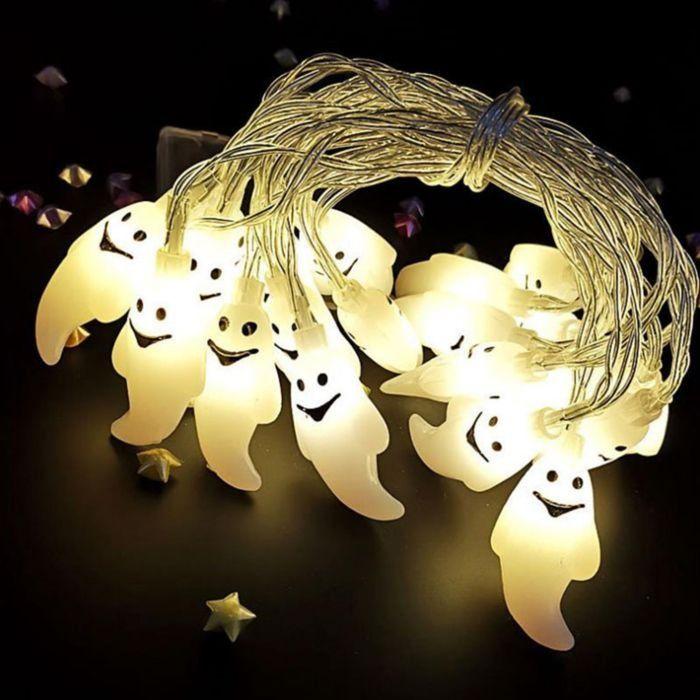 Guirlande lumineuse LED - AIMOONSA - fantôme - 3 m - 20 LED - Blanc chaud