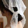 Breathable Mesh Rose Scarf Three-Dimensional Rose Silk Scarf French Style Triangle Scarf  Women