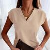 Женские модные повседневные летние однотонные блузки и рубашки с v-образным вырезом и короткими рукавами с принтом