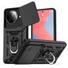 KEYSION Противоударный чехол для POCO F7 Pro Silicone+PC Slide Camera Lens Protection Ring Stand Phone Cover для Xiaomi POCO F7 Pro